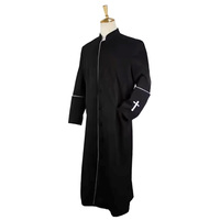 Vente en gros, robe de cérémonie classique à poche, tunique de clergé avec croix