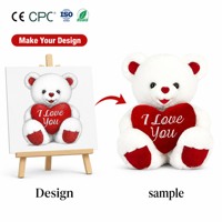 J'aime bien toi, ours en peluche rouge en forme de cœur, vente en gros, ours en peluche personnalisé pour la fête des mères, jouet en peluche pour la Saint-Valentin