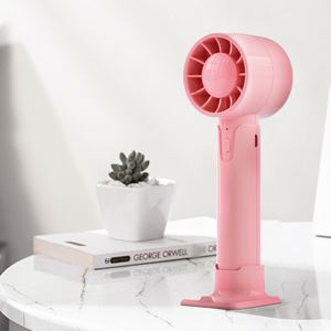 Ventilateur portable à main haute vitesse avec logo personnalisé, mini ventilateur de poche à piles, rechargeable par USB, pour l'extérieur - Product Image 2