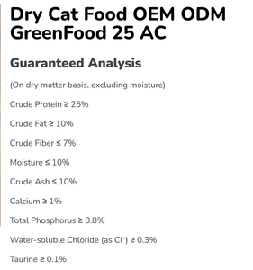 Nourriture sèche pour chats OEM ODM <span class=keywords><strong>GreenFood</strong></span> 25 AC Sans céréales Haute teneur en viande fraîche Biologique Sans OGM Faible teneur en glucides Prise de masse musculaire Vitamines Minéraux Sac de 10 kg - Product Image 3