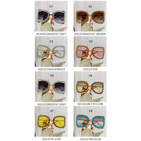 Nouvelle Collection de Lunettes de Soleil De Luxe 2024 avec Logo Personnalisé, Strass et Monture Surdimensionnée pour Femmes