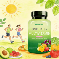 ONEHEALL Multivitamines Quotidiennes pour Femmes, Soutien Énergétique Végétalien, Complément Alimentaire à Base d'Aliments Entiers en Capsules