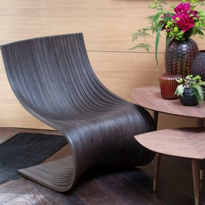 كرسي هزاز بتصميم بارامتري بسيط قابل للتخصيص، مقعد استرخاء فردي من الخشب الصلب، صديق للبيئة، لغرفة المعيشة وغرفة النوم والشقق - Product Image 3