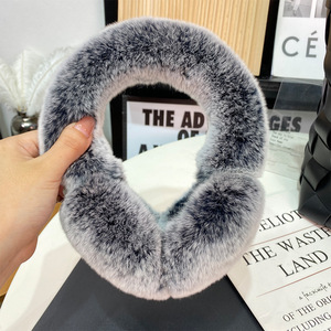 MWFur Mode Hiver Chaud Fantaisie Épais Doux Fourrure complète Double face Fourrure de <span class=keywords><strong>lapin</strong></span> Rex Imprimé par transfert thermique <span class=keywords><strong>Cache</strong></span>-oreilles pour femmes - Product Image 5