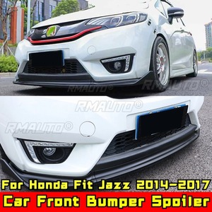 Fit Jazz Front Bumper <b>Splitter</b> Matte Black Sport Style Front Bumper Lip Diffuser for Honda Fit Jazz 2014-2017 Car Accessories - Product Image 3