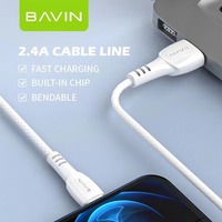 BAVIN Cable de Datos de Carga Rápida para Teléfono Móvil CB221 de 18W y 2.4A con Micro USB y Tipo C, Precio de Fábrica al Por Mayor y Personalizado