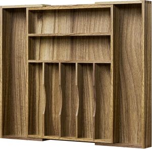 Organizador <span class=keywords><strong>de</strong></span> Cajones Expandible <span class=keywords><strong>de</strong></span> Madera <span class=keywords><strong>de</strong></span> Acacia Personalizado con Acabado Seguro para Alimentos, Ecológico para Almacenamiento en el Hogar, Oficina, Cocina y Baño - Product Image 1