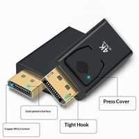 Adaptador Estándar de DP a HD-MI, Adaptador de Video de Alta Definición de DisplayPort a HD-MI 4k30Hz