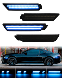 4pcs màu xanh năng động bên đánh dấu đèn cho Chevrolet Chevy Camaro Ss RS ZL1 hoạt hình tuần tự lặp lại blinker chỉ số đèn - Product Image 1