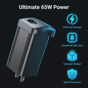 Chargeur Teickle 65W GaN pour drones Dji Air 3 3s, hub de charge à brancher, chargeur de batterie noir 5V 2.4A - Product Image 6