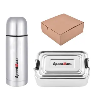 Promotion Travel 350ml Vacuum Flask And Aluminum Lunch Box Gift Set