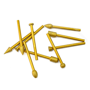 卸売10個セット金メッキダイヤモンド研磨棒ハンドル付き電動グラインダー工具、翡翠彫刻研磨ヘッド用 - Product Image 5