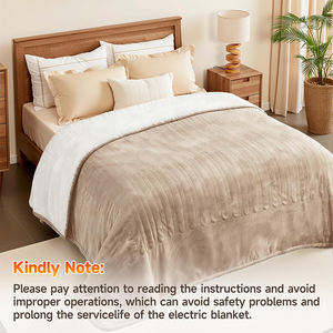 Selimut listrik bulu domba mewah, selimut listrik pengatur panas untuk Sofa musim dingin - Product Image 4