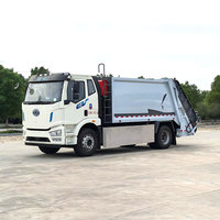 Camion à ordures électrique pur FAW 15CBM 12 tonnes à chargement arrière avec compacteur de déchets et certification CE, directement de l'usine