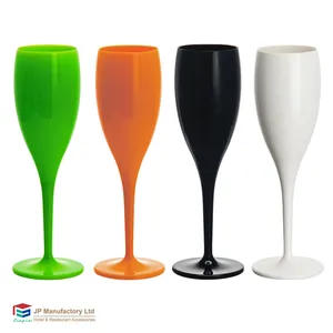 Verres à champagne personnalisé incassable en plastique transparent multicolore PC verre de fête pour mariage 130ml verre à vin