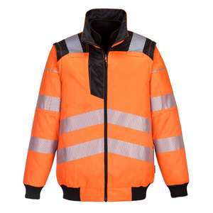 PORTWEST - PW302OBRXL PW3 High visibility <b>orange</b>/black 3-in-1 pilot <b>jacket</b> - EAN 5036108342846 <b>HI</b>-<b>VIS</b> WORKWEAR - Product Image 1