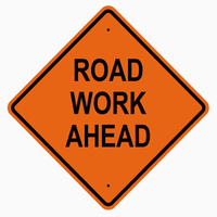 Panneaux de signalisation routière temporaires en aluminium orange réfléchissant haute visibilité pour travaux de construction et contrôle du trafic 12-48 pouces