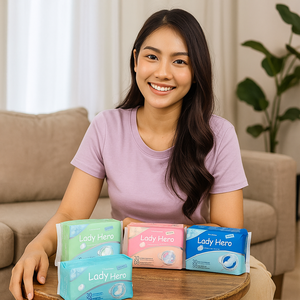 Superfície orgânica do algodão do fabricante ultra-fino das almofadas sanitárias do protetor do vazamento com o projeto da asa absorvente extra para o uso durante a noite - Product Image 4