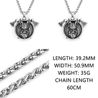 Pendentif Hache Double Viking Acier Titane Collier Homme Inoxydable Nordique Bijoux Gros Fournisseur Design Personnalisable
