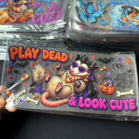 Pegatinas de Transferencia con Elementos de Dibujos Animados de Halloween, Muy Populares, Mantienen los Colores Brillantes, Pegatinas UV DTF para Vasos de Vidrio Transparente