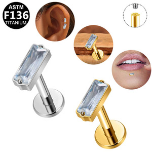 Clous de lèvre en titane en forme de cœur, filetage interne G23, bijoux de piercing unisexe tendance - Product Image 3