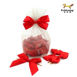 Barato <span class=keywords><strong>de</strong></span> fábrica al por mayor envoltura <span class=keywords><strong>de</strong></span> regalo Twist Tie Bows Borgoña Premade Craft Bows Ribbon Bow Christmas Ribbon para decorar - Product Image 6