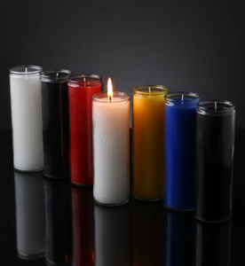 Velas de Vidrio Religiosas con Impresión Personalizada de Marca Privada, Vela Ritual de 7 Días, Cera de Parafina en Cilindro para Decoración de Ceremonias - Product Image 2