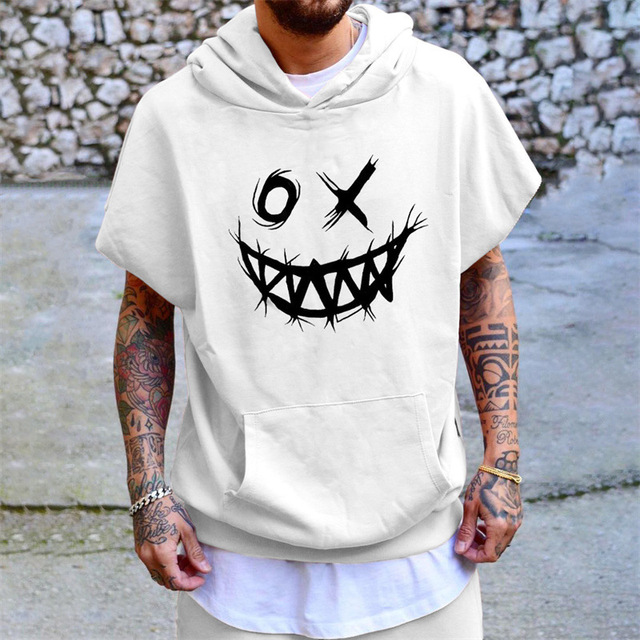 Men's T Shirt Hooded Hoodie Men's Short Sleeve Loose Sports Casual Shorts Custom Printed Suit