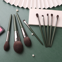 Ensemble de pinceaux de maquillage de luxe professionnels pour le visage, anticernes, haute qualité, 9 pièces, manche en bois écologique, poils synthétiques