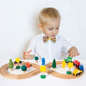 Juego de Tren de Madera Creativo e Ideal para Niños, Construcción de Vías de Tren Seguras y Duraderas, Compatible con el Juego Imaginativo - Product Image 2