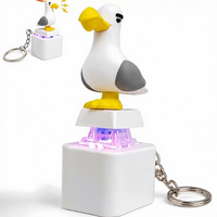 Porte-clés animaux de dessin animé rechargeables avec son de clavier, anti-stress avec bouton-poussoir lumineux, jouets pour enfants et adultes