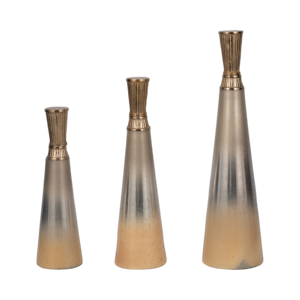 Set di vasi conici in vetro, moderni vasi decorativi per fiori, centrotavola per soggiorno, decorazione per la casa. - Product Image 1