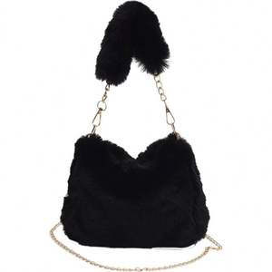 Sac à main et sac bandoulière en peluche pour femme, mode automne/hiver, avec bandoulière amovible, I-0659 - Product Image 6