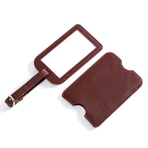 Étiquette de bagage de voyage en cuir véritable souple de luxe avec logo personnalisé, étiquette de bagage d'avion, étiquette de valise - Product Image 4