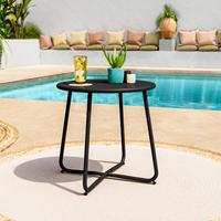 Table basse moderne en métal de conception européenne avec rangement, légère, pour salon, chambre, bureau à domicile et utilisation en extérieur (noir)