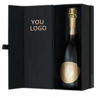 Individuell Bedruckte Umweltfreundliche Elegante Weingeschenkbox mit Band Maßgefertigte Flache Box für Sekt Einzelhandel