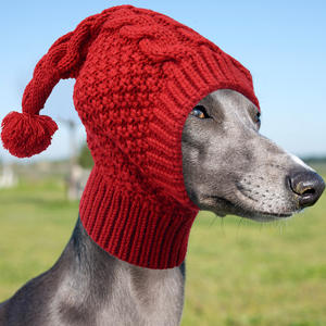 Bandana tricotée en acrylique rouge uni pour chien, idéale pour l'hiver, pour petits animaux, lévrier <span class=keywords><strong>italien</strong></span>, <span class=keywords><strong>whippet</strong></span> - Collection Noël - Product Image 1