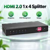   Répartiteur 2.0 1 vers 4 1080P 3D avec transmission audio multicanal CEC pour système d'affichage d'informations hospitalières