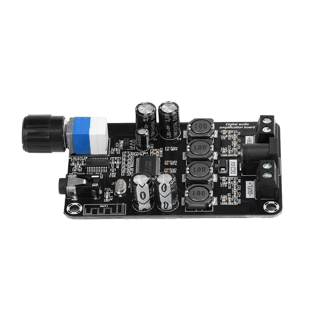 DC 12V~24V Class D Amplifier 50W*2 HiFi Stereo Wireless BT Audio Amplifier Volume Adjustable with Protection Function