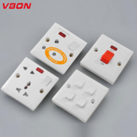 Interruptor Universal VBQN de 16A y 3 Pines con 2 Puertos USB Tipo-C, Interruptor de Pared con Luz de Neón, Material de PC para Hogar y Hotel