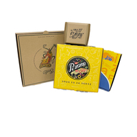 Boîte en carton ondulé pour pizza en papier kraft écologique avec logo personnalisé de haute qualité avec gaufrage et stratification mate