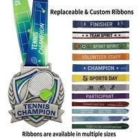 Médaille en métal personnalisée en alliage de zinc moulé sous pression 3D avec émail souple, thème Champion de Tennis, pour tournoi sportif, récompense ou souvenir, vente en gros