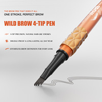 Nouveau crayon à sourcils à quatre pointes, formule liquide 1ml, waterproof, résistant à la transpiration et aux bavures, pour des sourcils naturellement définis et effet poil à poil.