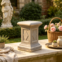 Support de Présentation Colonne Décorative Rétro en Résine Irrégulière Style Jardin, Peint à la Main, Fait Main, Décoration d'Intérieur Architecturale