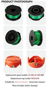Paquete de 4 Tapas de Repuesto para Bobina de Hilo de Desbrozadora 90583594 para Desbrozadoras BLACK & DECKER SF-080 GH3000/LST540/LST540B/GH3000R - Product Image 3