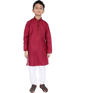 Ensemble de kurta en coton pour garçons, tenue traditionnelle indienne ethnique pour les célébrations culturelles - Product Image 2