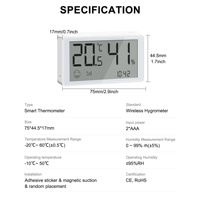 Détecteur d'humidité sans fil intelligent YDD Tuya, surveillance en temps réel, compatible Alexa et Google Home, capteur de température et d'humidité Wifi