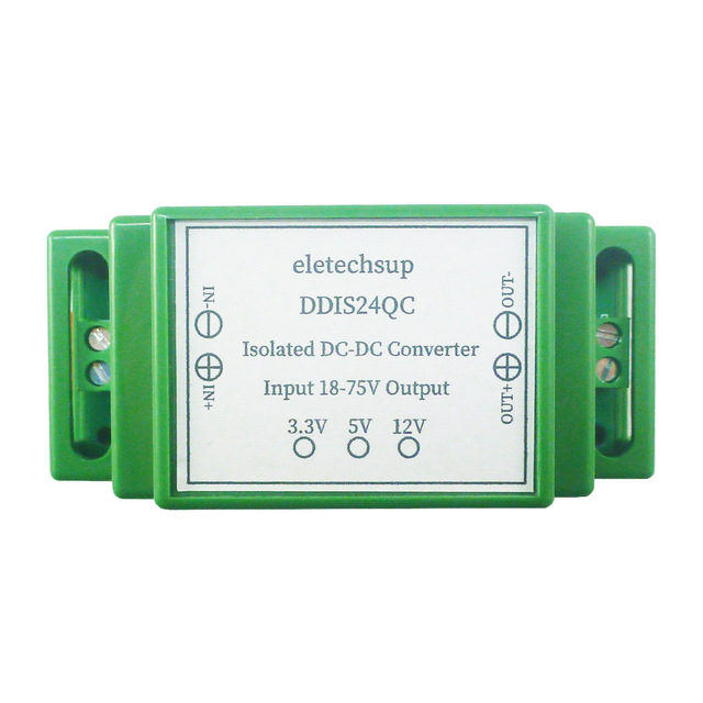 DDIS24QC 15W DC 24V 36V 48V to 12V 5V 3.3V DIN Rail Isolated Power Supply Module DC-DC Buck Converter for PLC RS485 IO Relay LED
