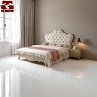 Ensemble de meubles de chambre à coucher de luxe moderne ELANDE, tailles personnalisées, lit rembourré en bois avec table de chevet et banc pour salon et appartement