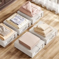 Portable grande capacité couette pliable boîte de rangement vêtements couverture feuille literie sous lit stockage organisateur bacs avec étiquette